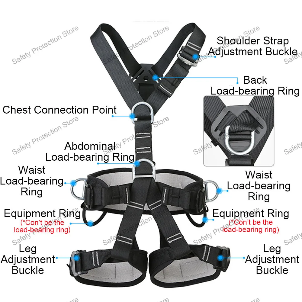 High-altitude Work Harness Full Body Five Point Safety Belt for Outdoor Rock Climbing Rescue Electrician Construction Equipment