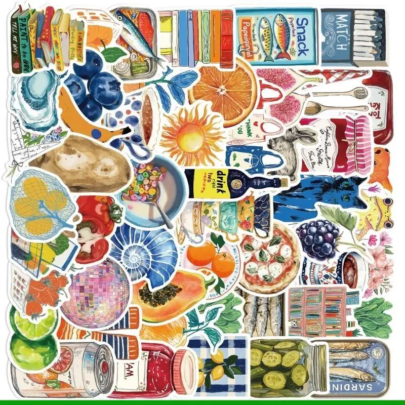 U55C 50 PCS Aesthetic PVC Stickers Removable Decals for Laptop Luggage Skateboard Customization