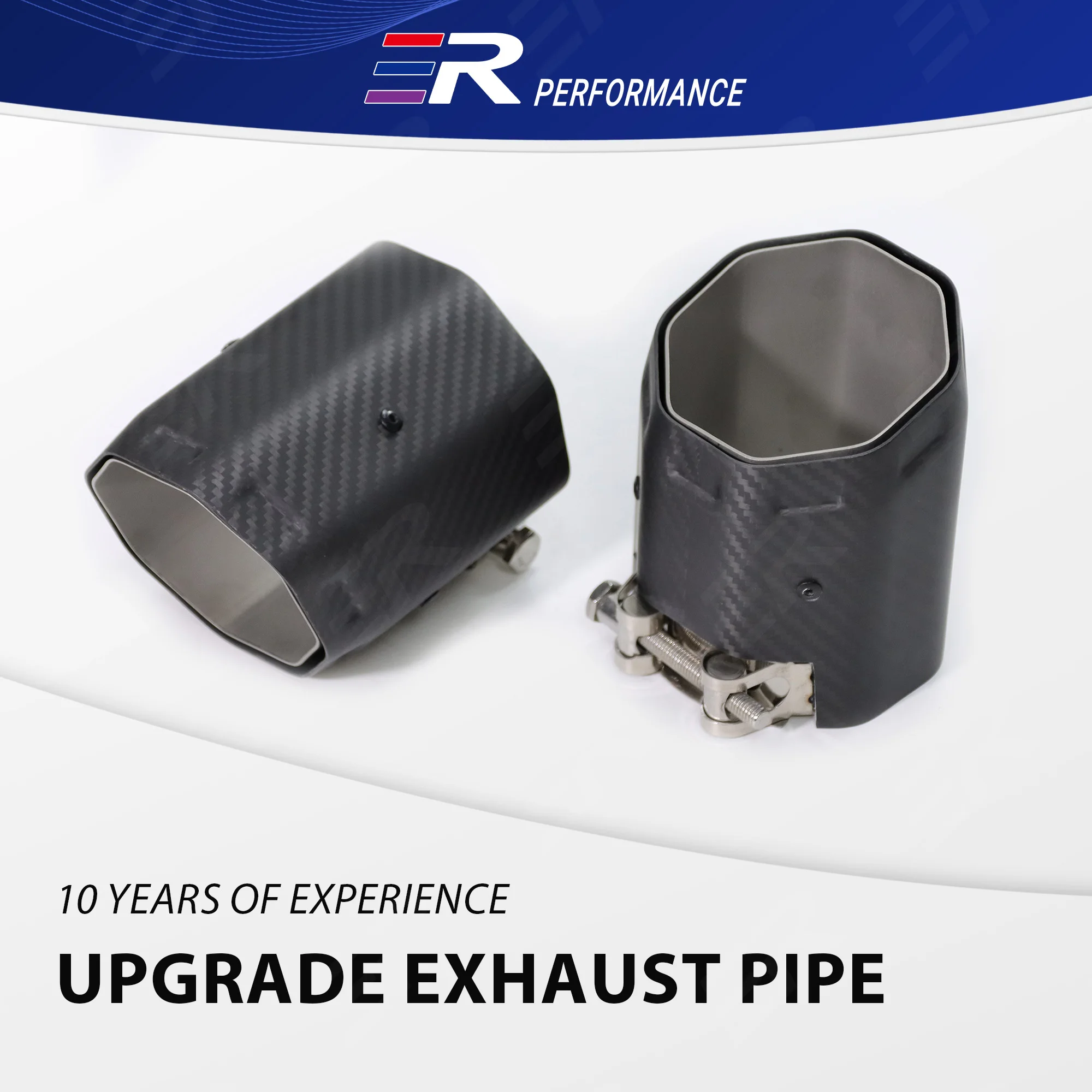 

ER 1 PC Matte Real Carbon Fiber Premium Exhaust Tip In 80mm Out 101mm Muffler System For Auto Modified Car Decoration Nozzle