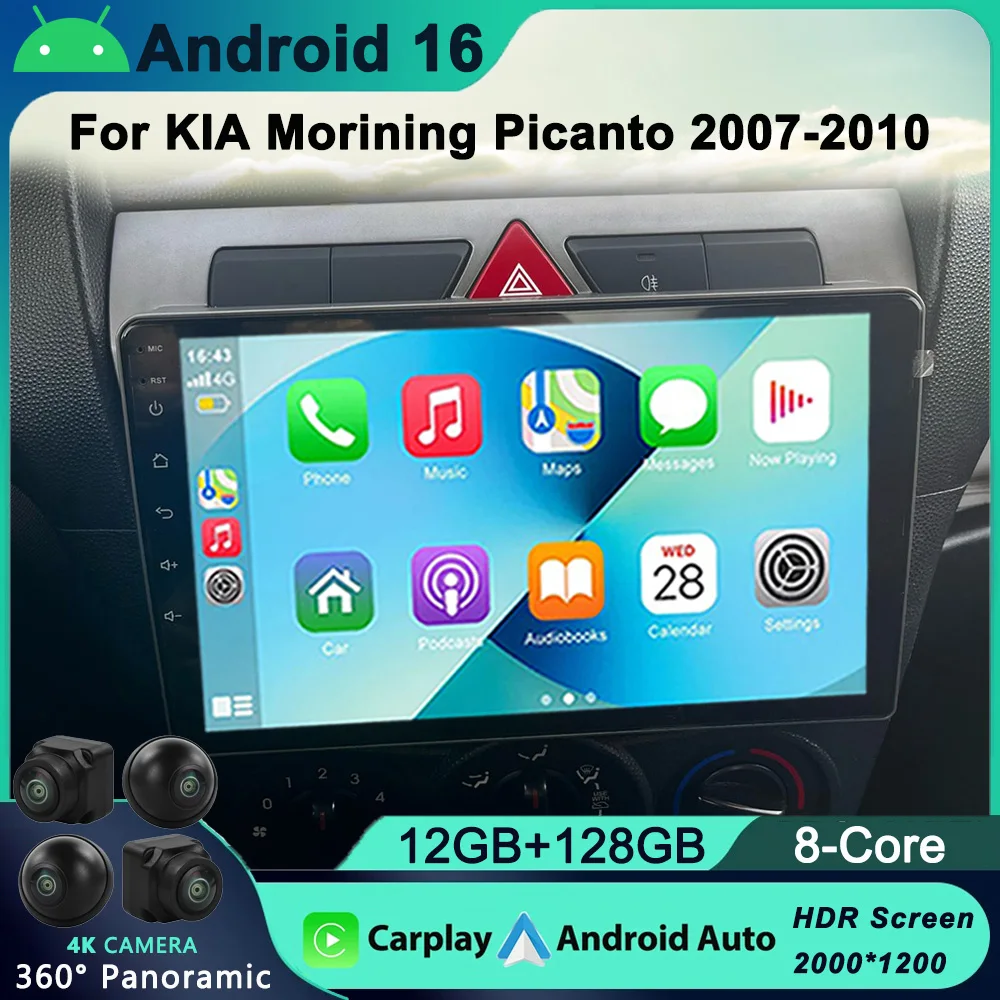 

Android 16 Accesorios Para Auto For Kia Morning picanto 2007 - 2011 Radio Carplay 4G WIFI Car Multimedia GPS Navigation