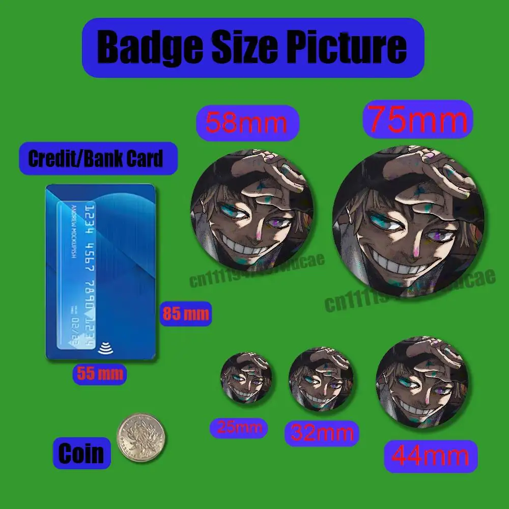 For Z-Zanka N-Nijiku Badge Case Custom Pin Insignia Emblem Round 25mm 44mm Laser Film Cover