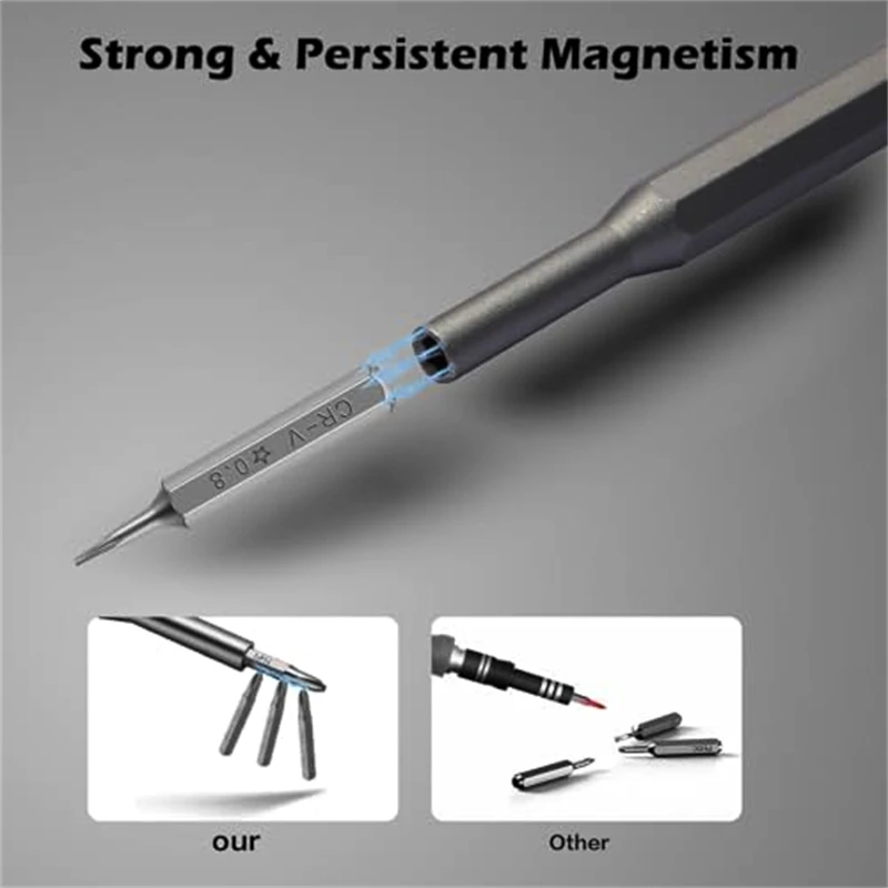 25 in 1 Precision Screwdriver Set with Aluminium Alloy Handle Highly Hardened Metal Bits Swivelling Design Disassembly Kit image 2