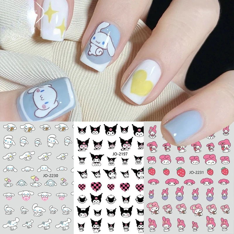 1 PCS Sanrio Culami Dessin Animé Nail Art Autocollants Nail Slider Mignon Hello Kitty Mélodie Cinnamoroll 3D Nail Art Autocollants Nail Art