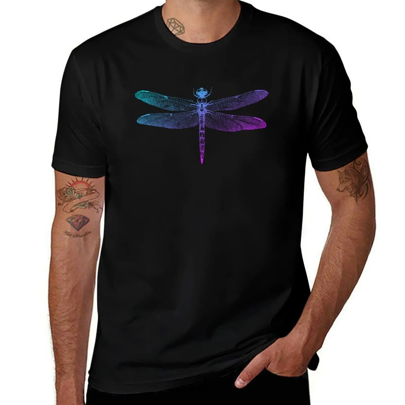 Dragonfly Blue and Purple T-Shirt summer clothes sports fans graphics mens plain t shirts