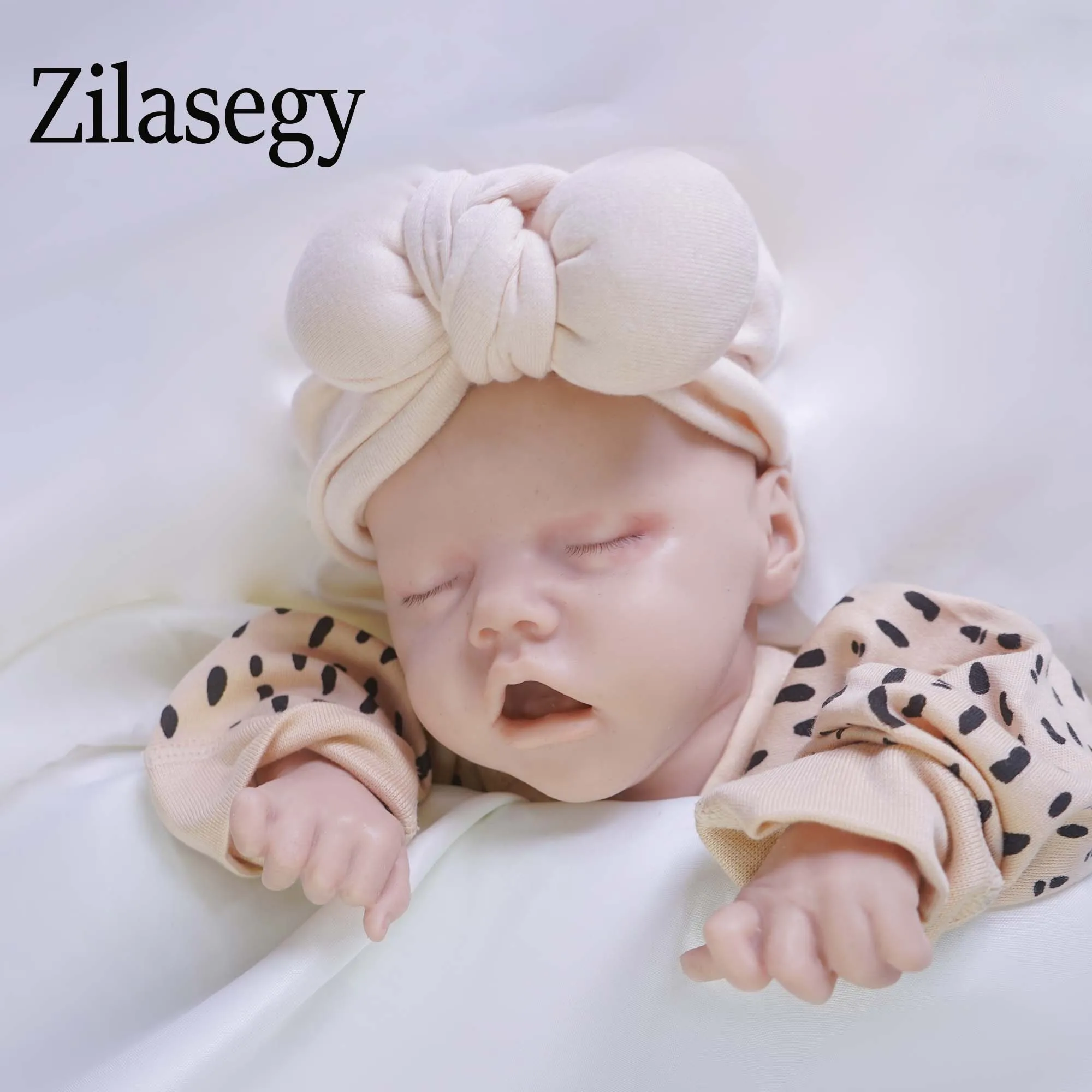 Zilasegy-Boneca Reborn de Silicone Corpo Inteiro, Bonecas Realistas Menina, Brinquedo Em Branco DIY, Sem Pintar, 17 