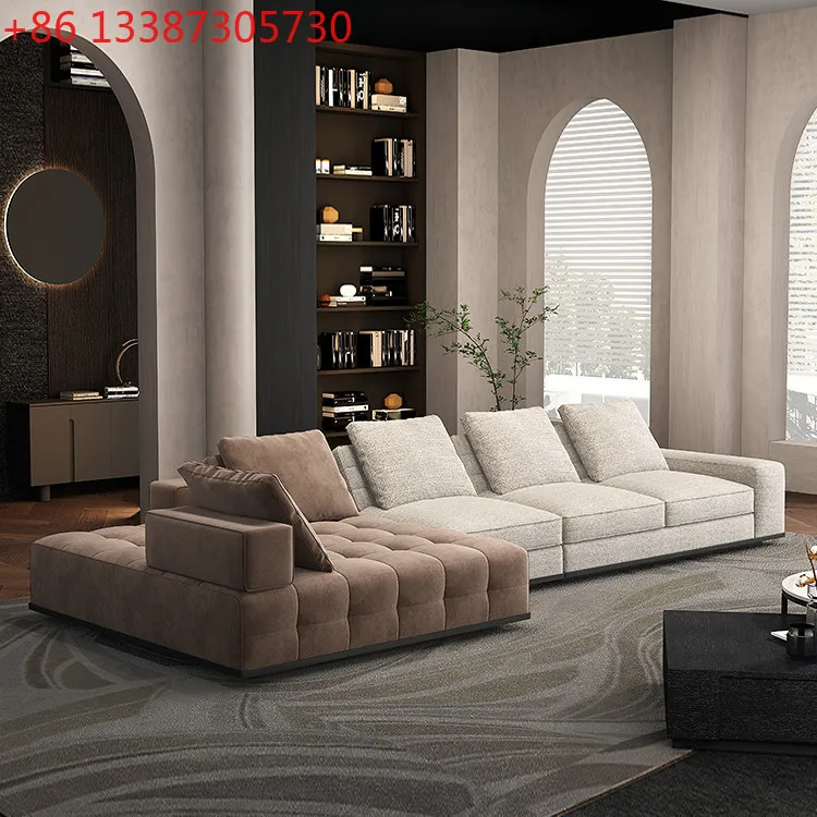 

Итальянский тканевый диван для минималистичной гостиной, современный угловой диван-комбинация.