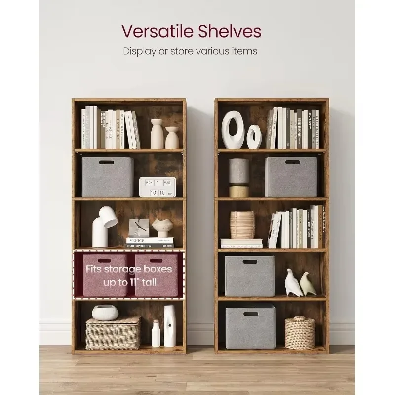 

Open Bookcase with Adjustable Storage Shelves, Floor Standing Unit