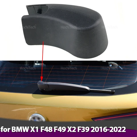 Для BMW X1 F48 F49 X2 F39 2016-2022 61627366061   Черный автомобильный задний стеклоомыватель, гаечная крышка рычага стеклоочистителя, сменные аксессуары