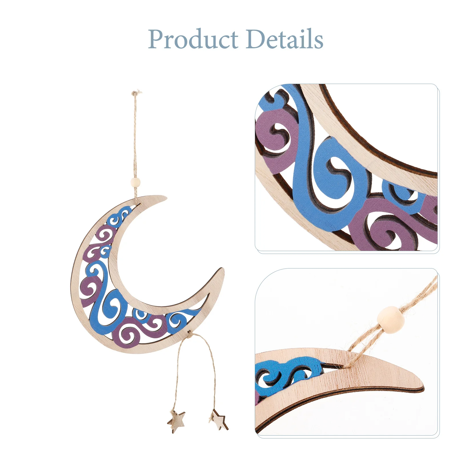 

Wooden Moon Hanging Ornament Minimalist Rustic Wall Decor for Living Room Bedroom Home Decoration Creative Wood Wall Art