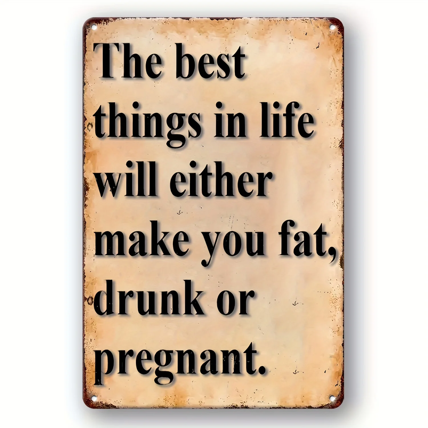 2D Flat - 【2D Flat】 2D Flat, 2D Flat Decorative Signs And Plaques Funny Vintage Metal Sign - 'The Best Things in Life Will Eithe