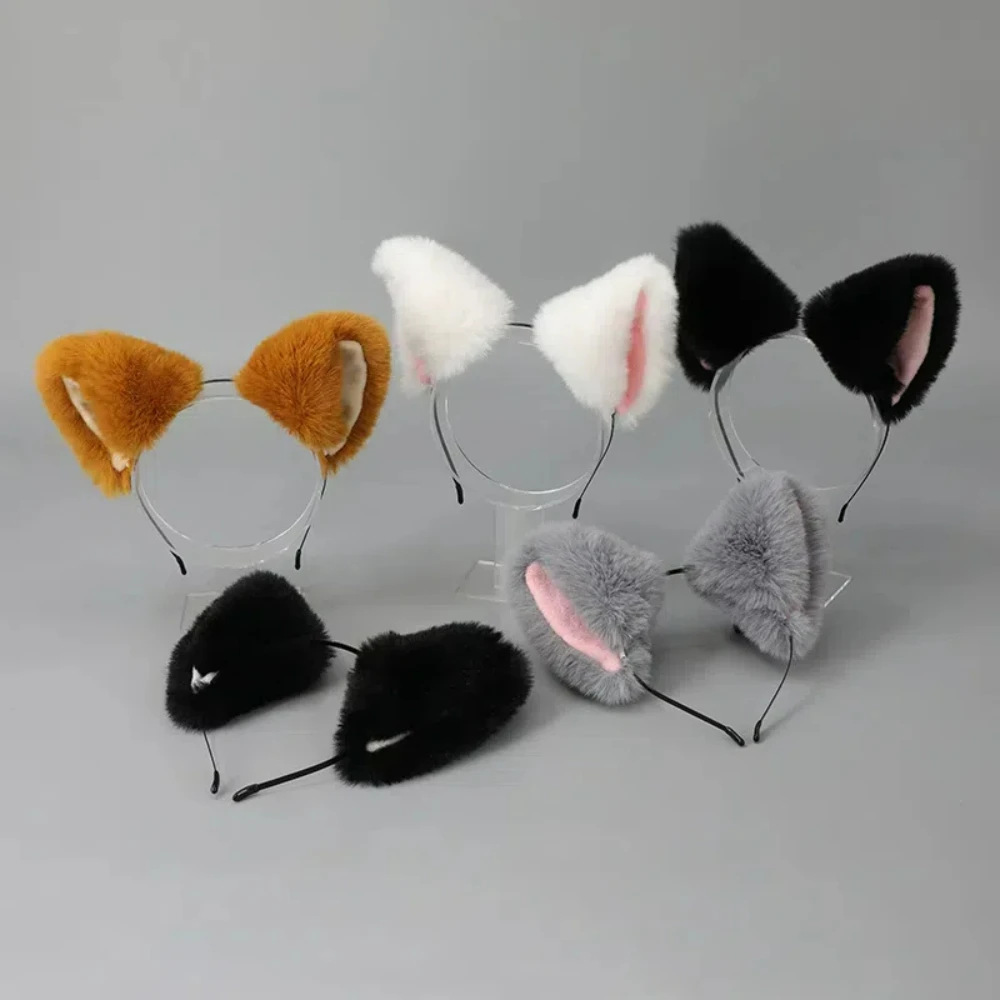 Lolita Cosplay Cat Ears Hoofdband Anime Dance Party Kostuum Wolf Fox Ear Pluche Haarband Kawaii Haaraccessoires Rekwisieten Voor Meisjes