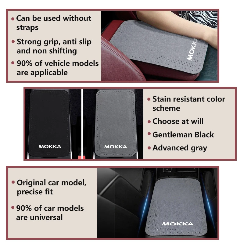 For Opel Car Armrest Box Pad Suede Center Console Cushion Mats Interior Accessories Mokka Astra H K J G Corsa D E Vectra C B view 5