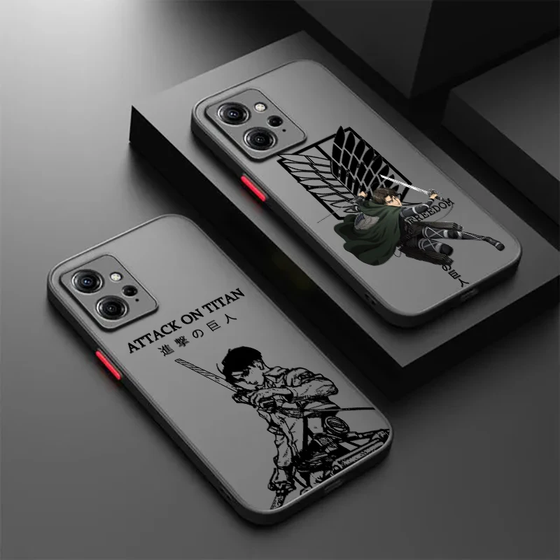 Anime Attack On Titan Art Frosted Translucent For Redmi Note 13 12 12S 12T 11 11T 11E 10 10S 9 Pro Plus 5G Back Phone Case