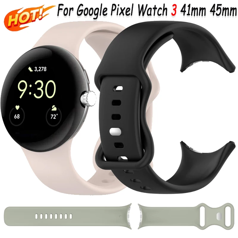 

Silicone Strap For Google Pixel Watch 3 41mm 45mm Replacement Sport Bracelet wristband for Google Pixel 2 Smart Band Accessories