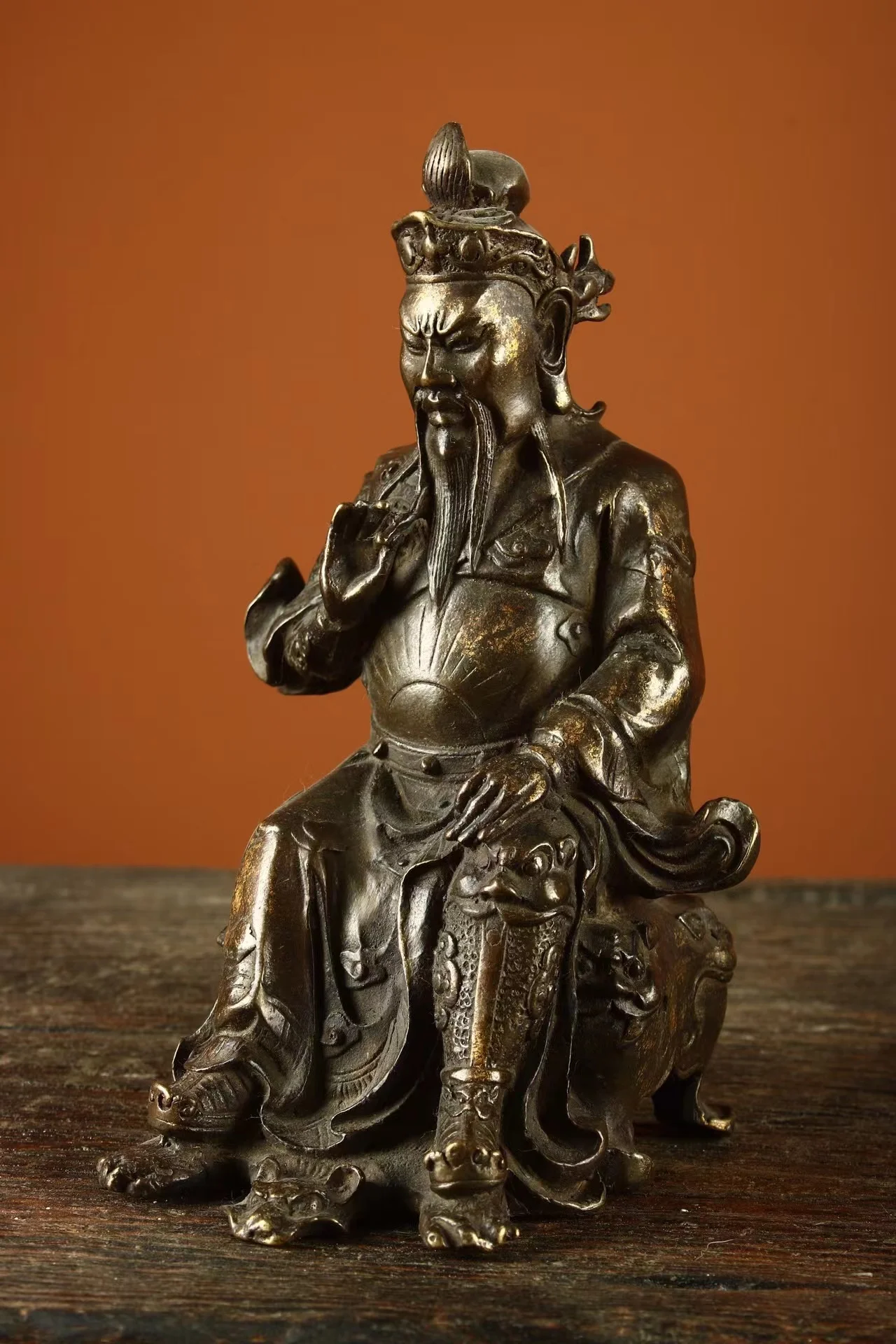 Rare  old copper Third Duke of the court buddha statue,Free shipping