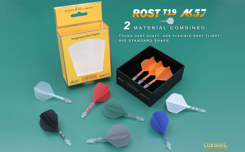 CUESOUL ROST T19 Integrierter Dartschaft und Flight Big Standard Shape, 3er-Set – Detail 1