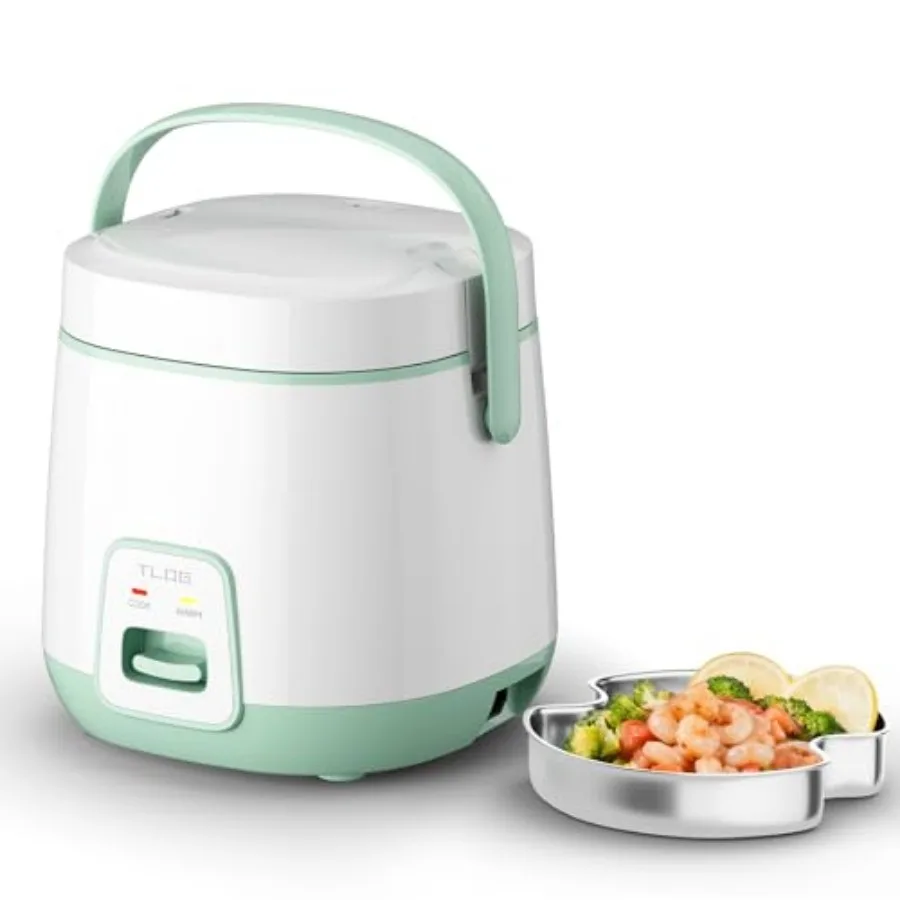 

Mini Rice Cooker 2-Cup Uncooked 4-Cup cooked Healthy Non-stick Coating 1.2L Small Rice Maker for 1-3 People Portable Travel Fas