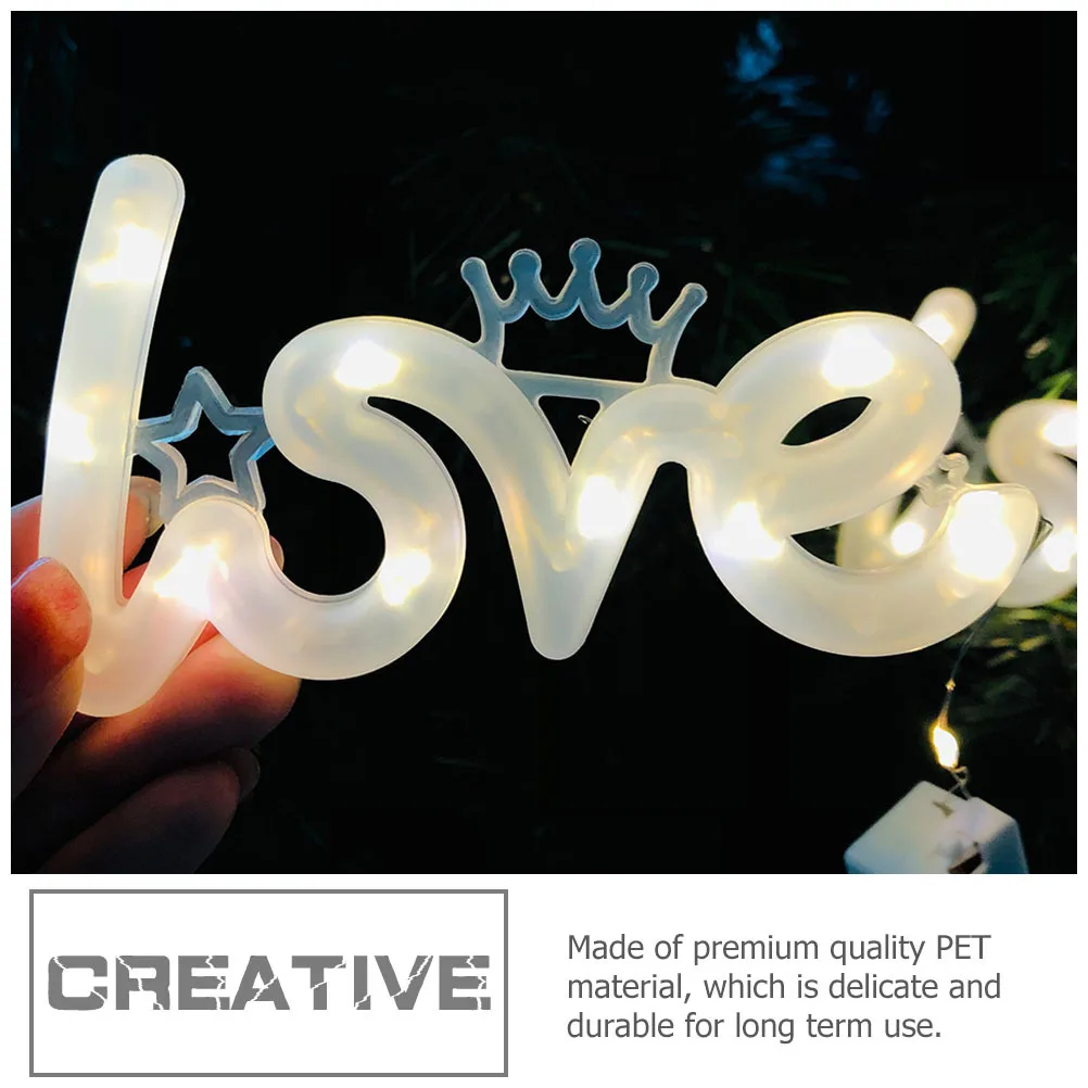 

2pcs Luminous Love Sign Board Premium Pet Material Romantic Led Light For Bedroom Wedding Decor Night Lamp Stylish Scene Light
