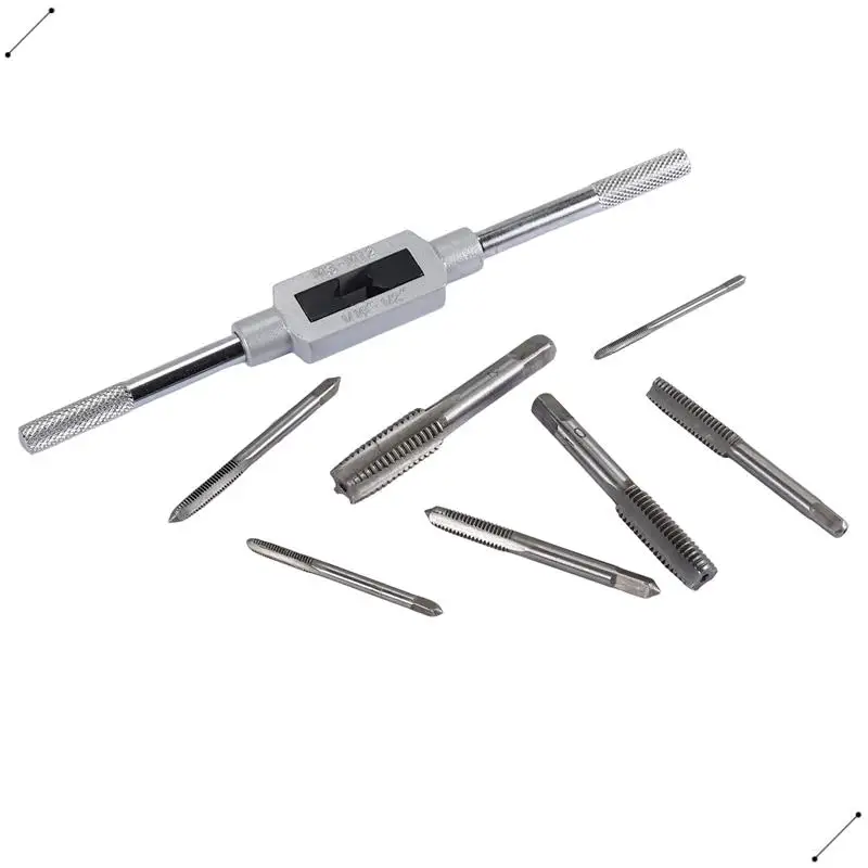 8 In 1 Tap Tool Set Thread Metric Machine Hand Screw Thread Plug Taps Set