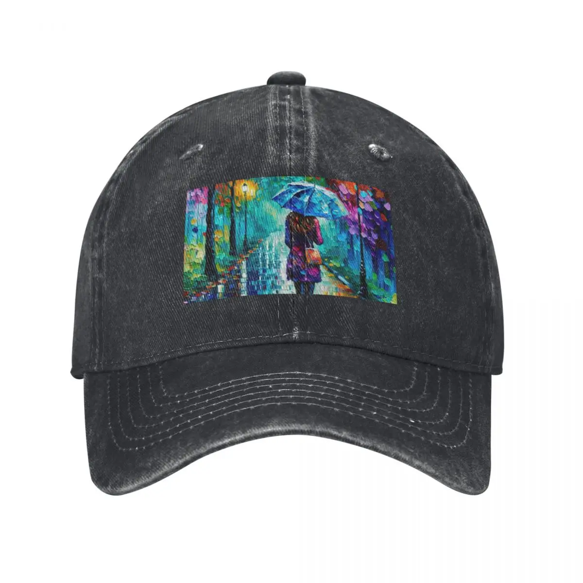 

Rainy Walk In The Park - Alone Baseball Cap Fashion Beach fun hats party Hat Women's Beach Men's