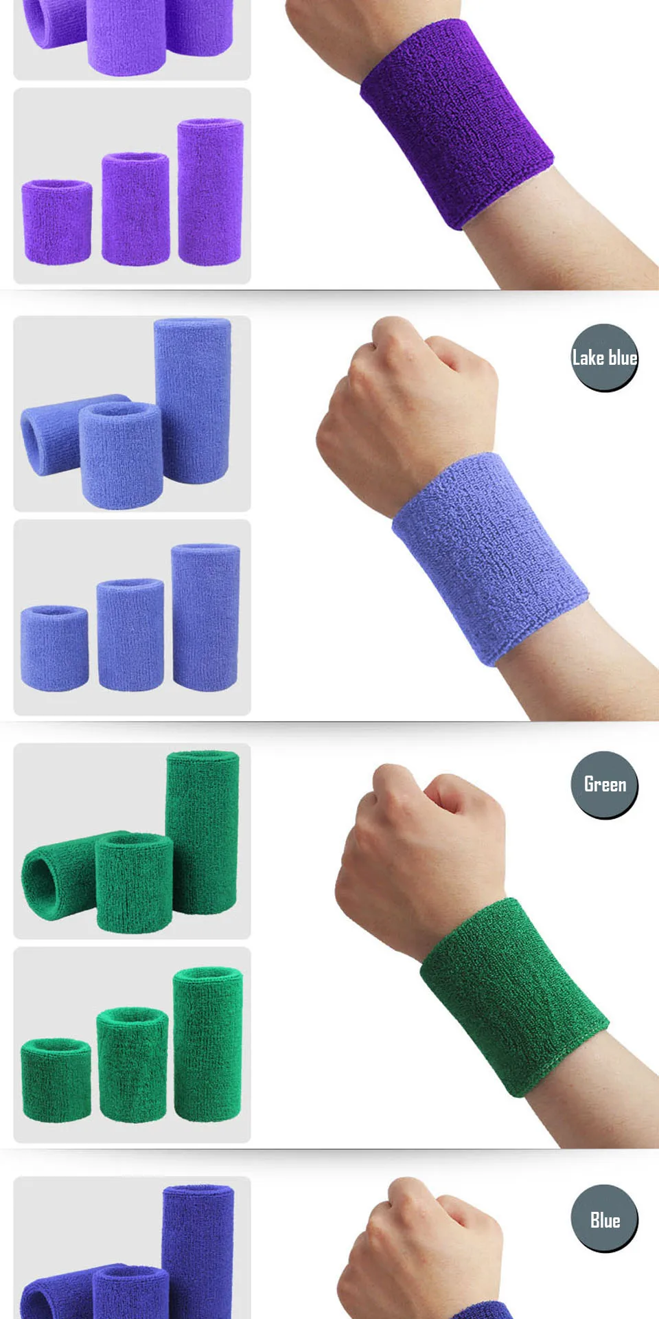 AOLIKES 1 Paar Handtuch Sportarmbänder Tennis Schweißbänder Handgelenkschutz für Basketball Volleyball Padel Fitness Schweißbänder Wrap – Detail 9