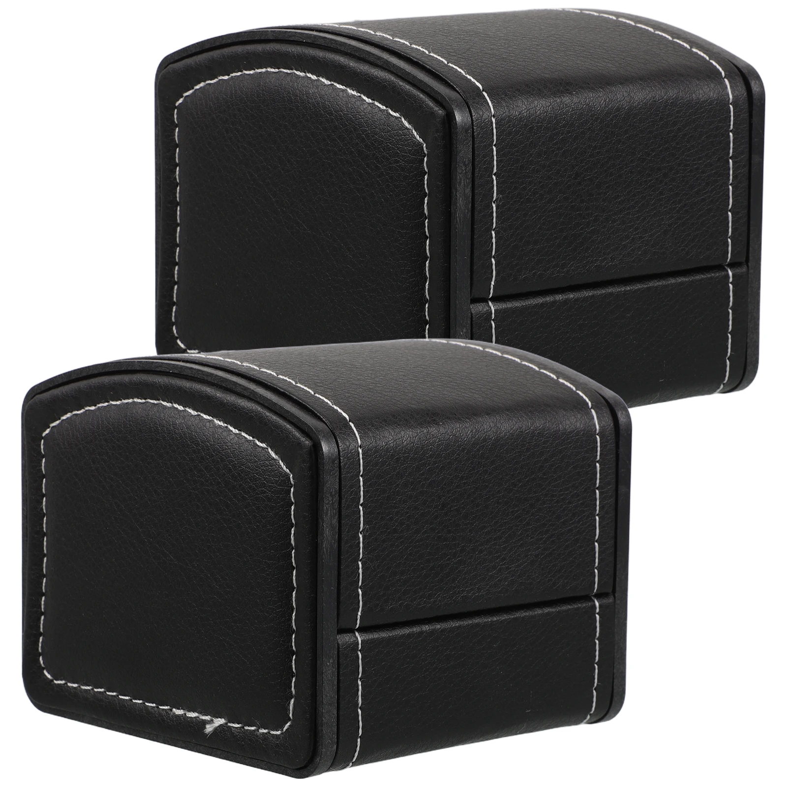 

2pcs Watch Storage Box Black Pu Travel Case for Men Women Jewelry Organizer Wristwatch Display Bracelet Box Luxury Pocket Case