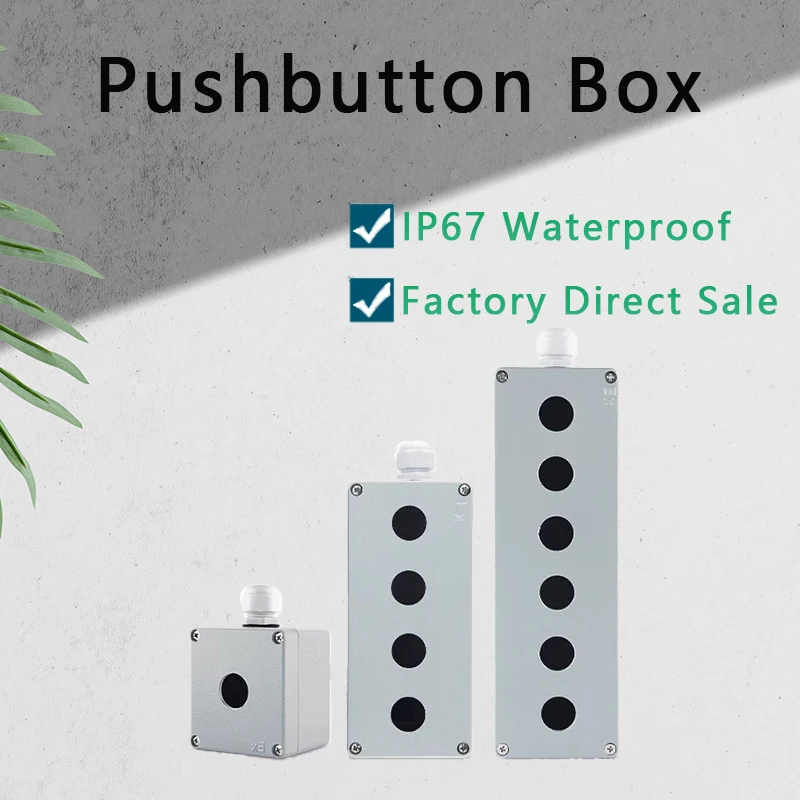 

Metal Cast Aluminum Waterproof Button Box Switch Control Box Opening 22mm Emergency Stop Switch Button Aluminum Alloy Open Hole