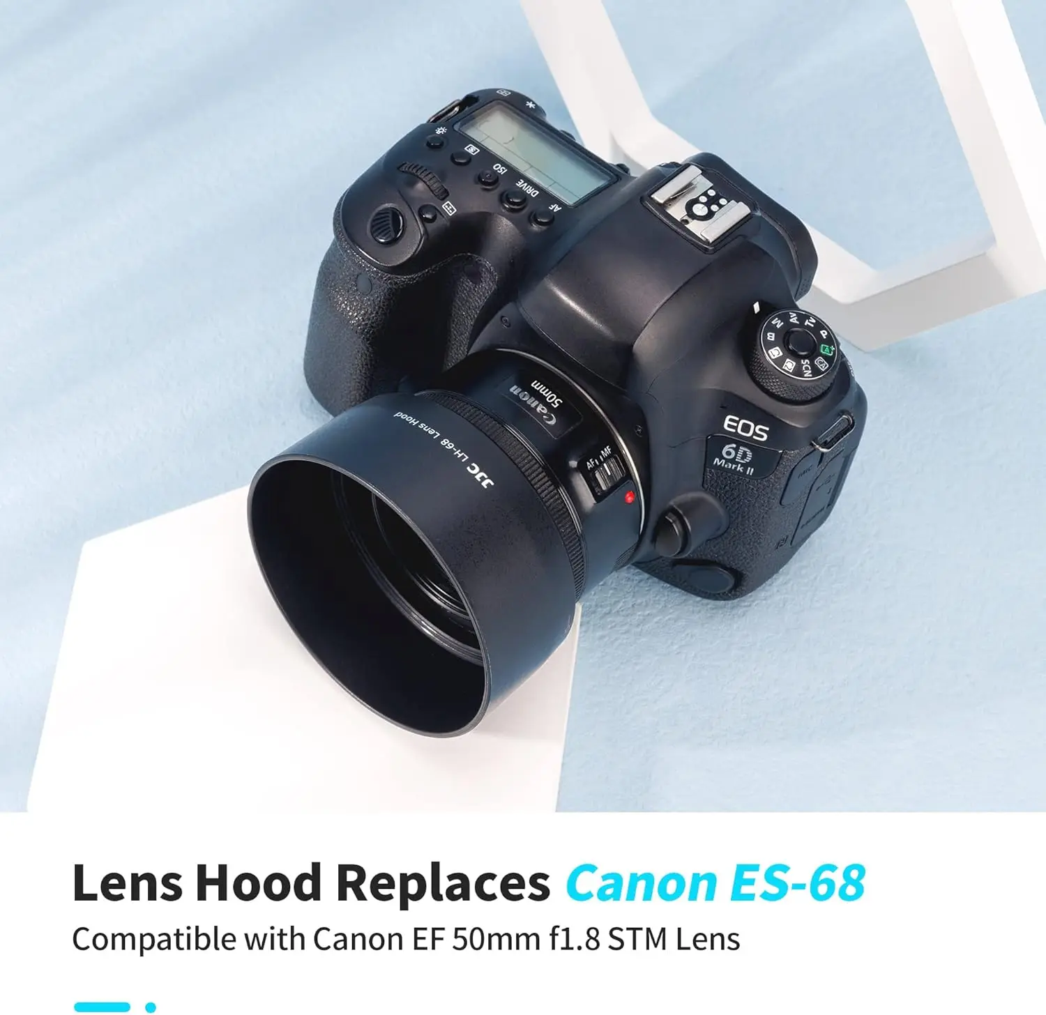 JJC Dedicated Reversible Camera Lens Hood Shade for Canon EF 50mm F1.8 STM Lens EOS 850D 90D 80D 70D Replaces Canon ES-68 Hood