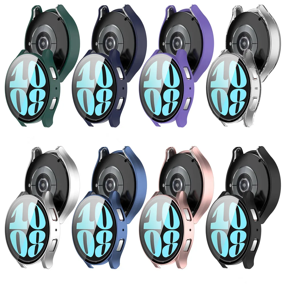 Gehäuse abdeckung und Displays chutz folie für Samsung Galaxy Uhr 6 40mm 44mm Rahmen hochwertige PC schlanke Smartwatch Schutz Smart Wat