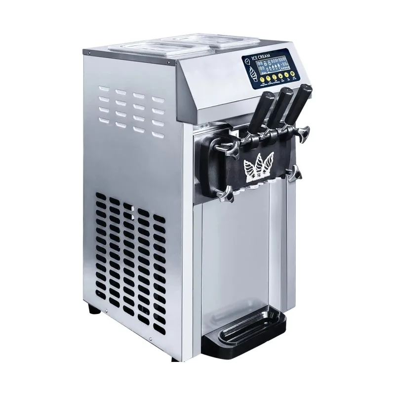 Stock Available A126 Sale Tabletop Roll Cone Gelato Fruit Ice Cream Filling Machines 3 Flavor Soft Serve Ice Cream Machine
