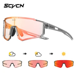 SCVCN Color Photochromic Cycling Glasses Outdoo Fashion Sports Sunglasses Men MTB Cycling Sunglasses Women Road Bike Glasses