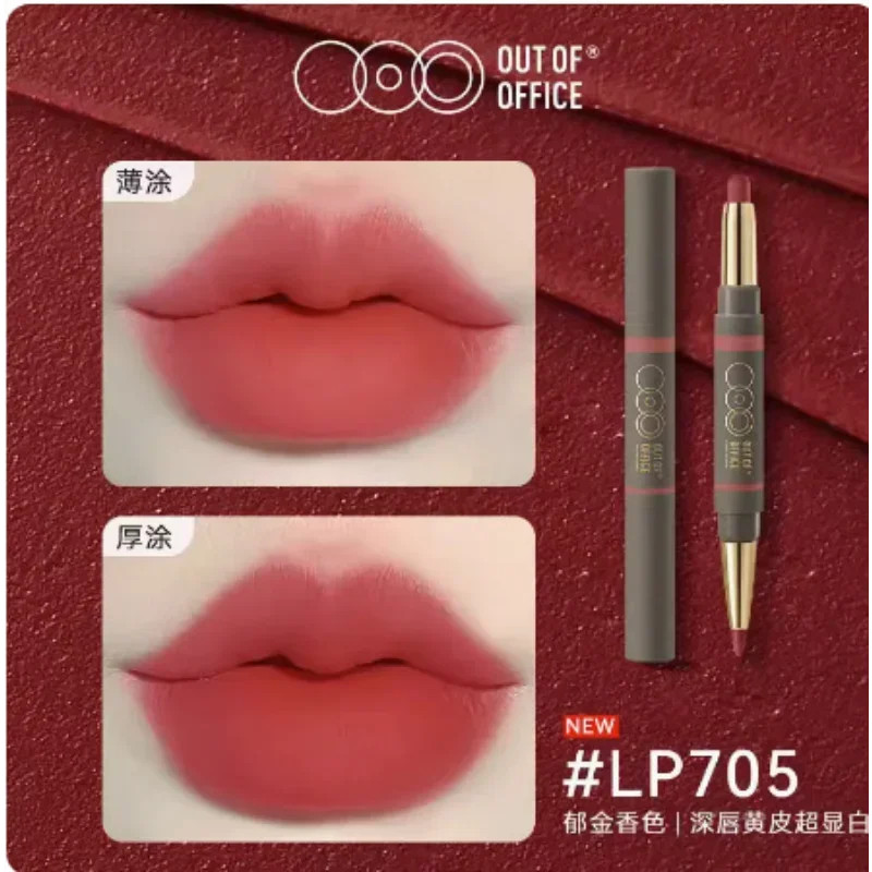 TOFOFFICE-Rouge à lèvres à double extrémité Jules Liner 256, longue durée, résistant à l'eau, crayon rouge sexy, maquillage cosmétique