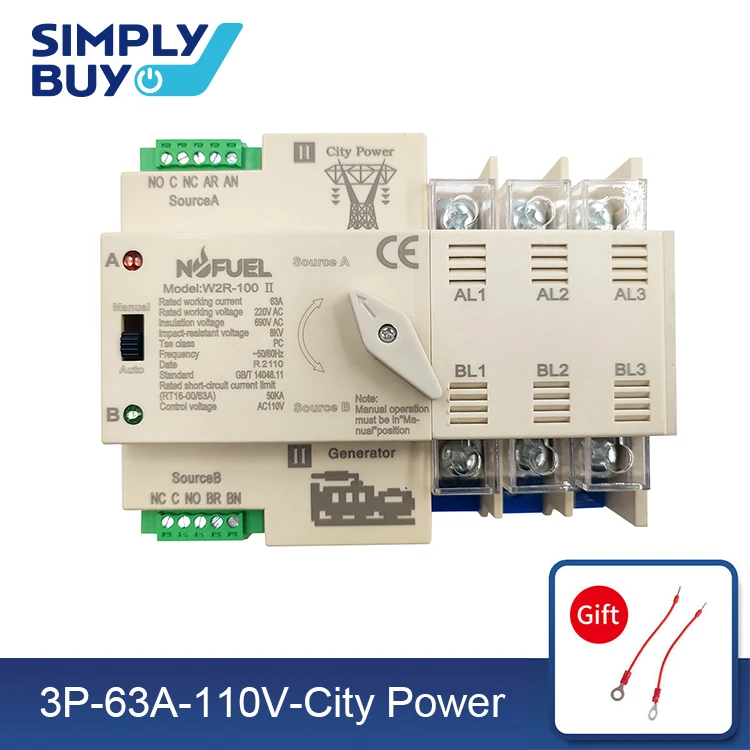 NOFUEL PV الشمسية التلقائي نقل التبديل 4P 100A 220 فولت إلى الشبكة المزدوج الطاقة تيار مستمر قواطع تيار مستمر إلى محول التيار المتناوب