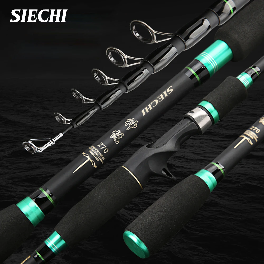 SIECHI 1.8M-2.7M Telescopic Fishing Rods Ultralight Weight Spinning Casting  Carbon Pole Fishing Accessories Lure Weight 10-30g - AliExpress 18