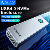 ORICO USB4 40Gbps M.2 NVMe SSD Enclosur Aluminum External Case Compatible with Thunderbolt 4 Type-C M2 SSD Case with Cooling Fan