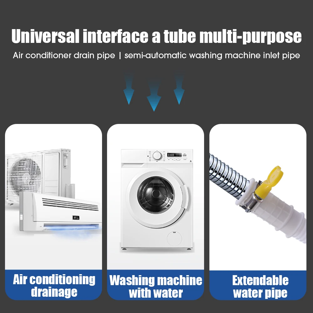 Tuyau de proximité en PVC pour machine à laver, tube en plastique, extension de climatiseur, tuyaux d'immunisation semi-automatiques, 300cm