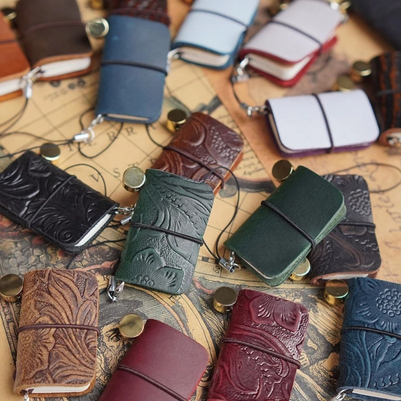 Compact Leather Pocket Ledger Keychain for Coffee Shop Scribbles and Journeys Compact Leather Pocket Ledger Keychain for Coffee