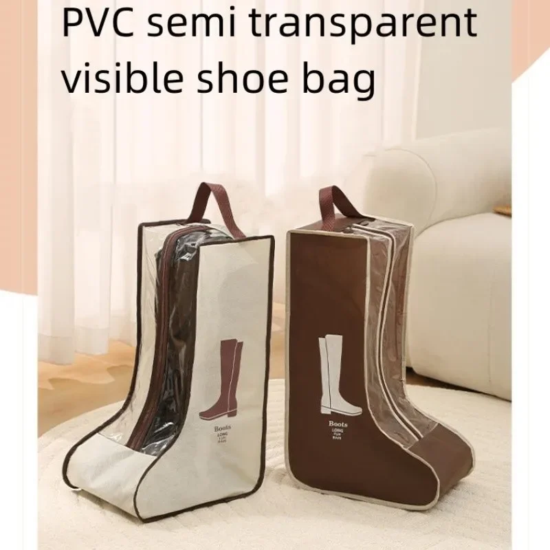 New Transparent Shoes Protection Bag Waterproof Dustproof Container Thickened Non-woven Fabric Long or Short Boots Storage Pouch