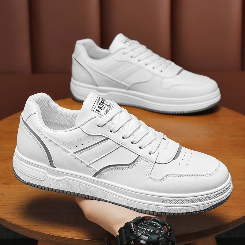 2024 New Spring Sneakers for Men Outdoor Shoes for Men Platform Fashion White Leather Shoes High Quality Casual Sneakers Men