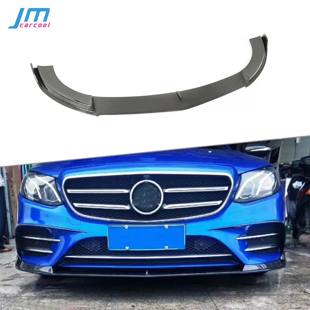 

Real Carbon Fiber Car Front Bumper Lip Spoiler For Benz E Class W213 E200 E300 E63 Sport 2017 2018 + Splitters