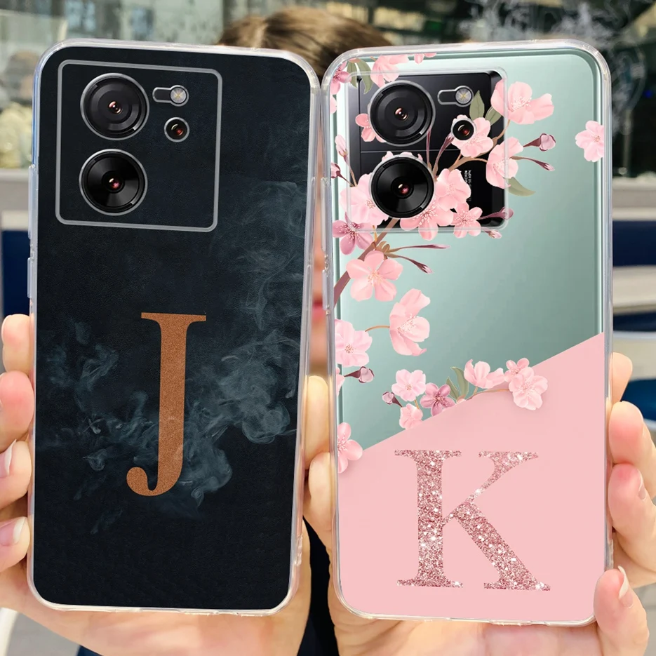 For Xiaomi 13T Pro Case Luxury Letters Back Cover 6.67\'\' Clear SIlicone Soft TPU Phone Case For Xiaomi 13T Pro Mi13T 13TPro Bags