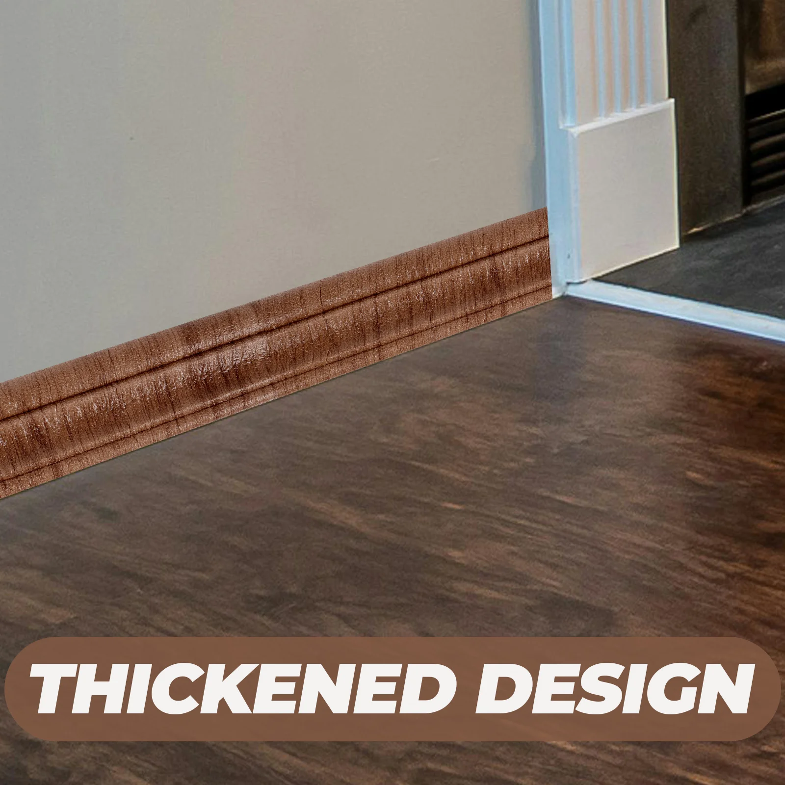 

Thickened Self Adhesive Baseboard Border Wall Trim Skirting Border Foam Wallpaper Edge Strip Easy Stick Removable Peel and Stick