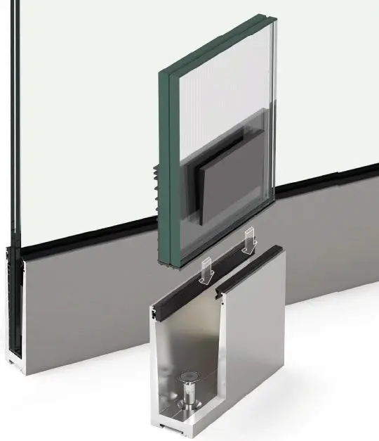 التخصيص بدون إطار الألومنيوم U قناة شرفة / درابزين زجاجي للدرج سعر المصنع #6