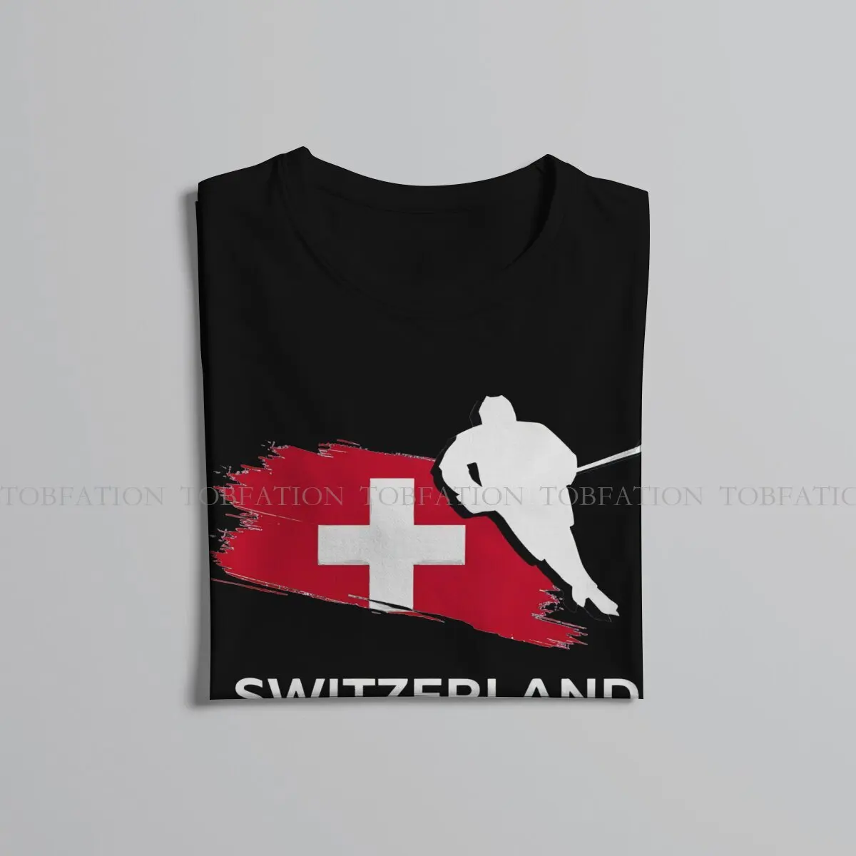 Ice Hockey TShirt for Men Switzerland Humor Summer Sweatshirts T Shirt Trendy Loose