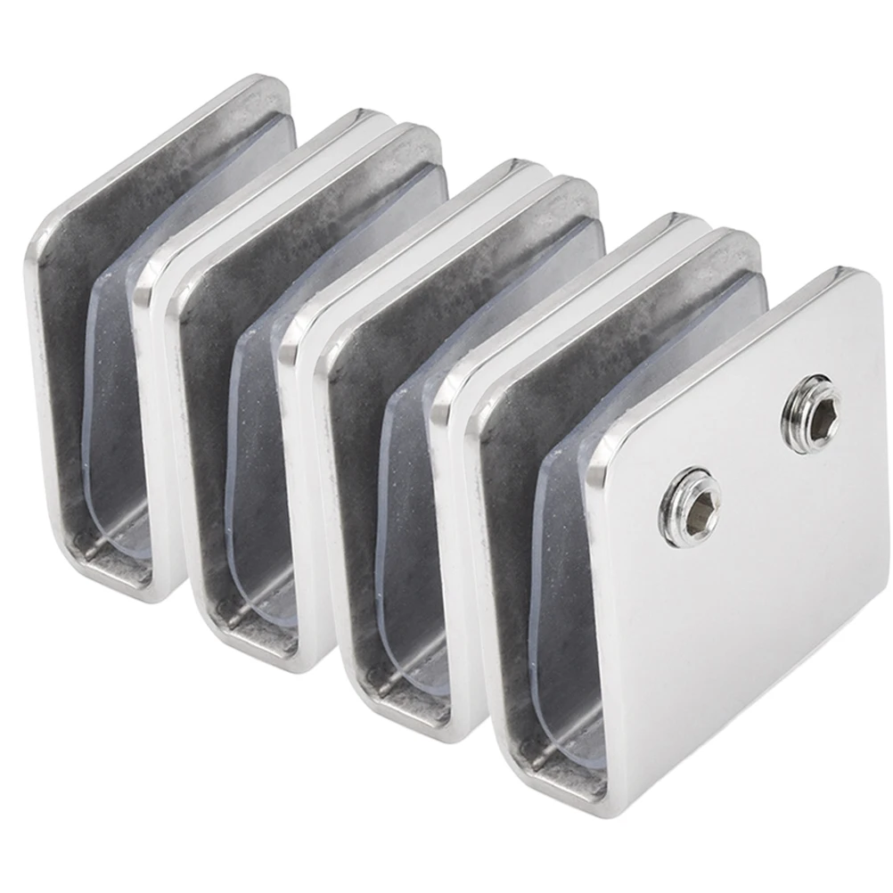 

4 Pcs Stainless Steel Retaining Clip Frameless Mirror Retainer Clips LED Glass Bathroom Clamp Bracket