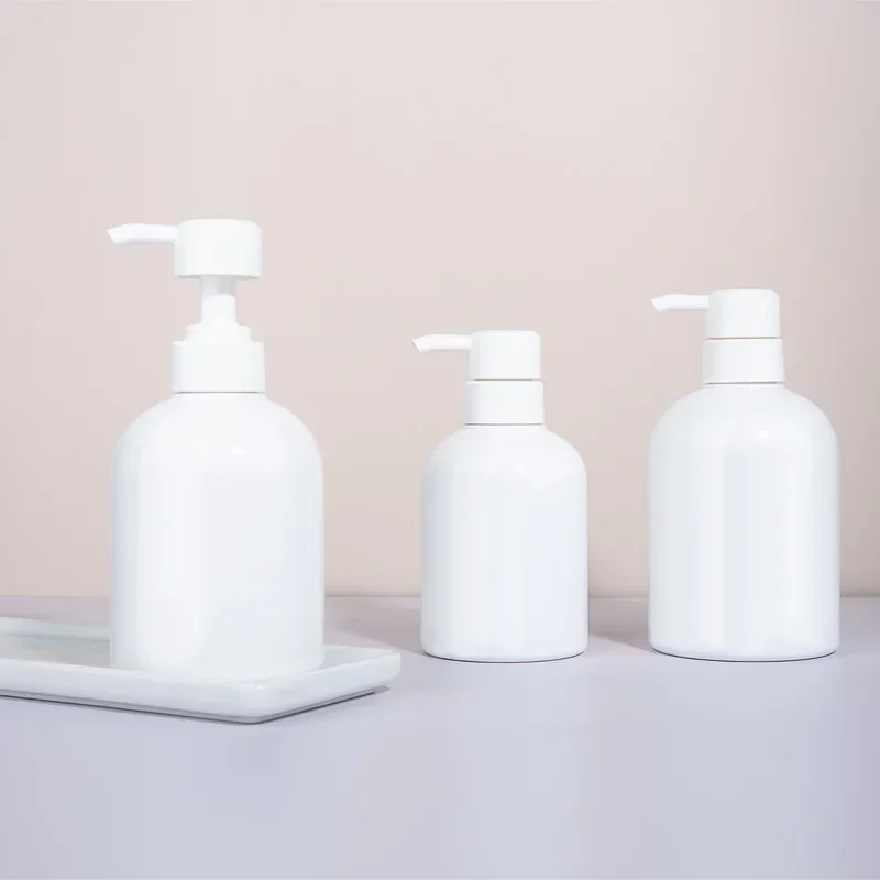 300-600ml White Plastic PE Mousse Bottle Facial Cleanser Press Foaming Bottle Empty Lotion Shampoo Soap Liquid Dispenser