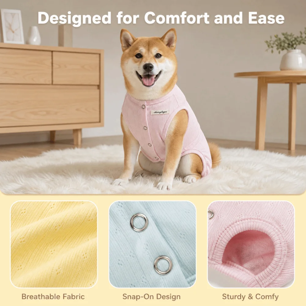 Wrapped Design Dog Belly Jumpsuit Full-Body Design Anti-Cold Pet Onesie Breathable Material Cool-Proofing Puppy Belly Protector