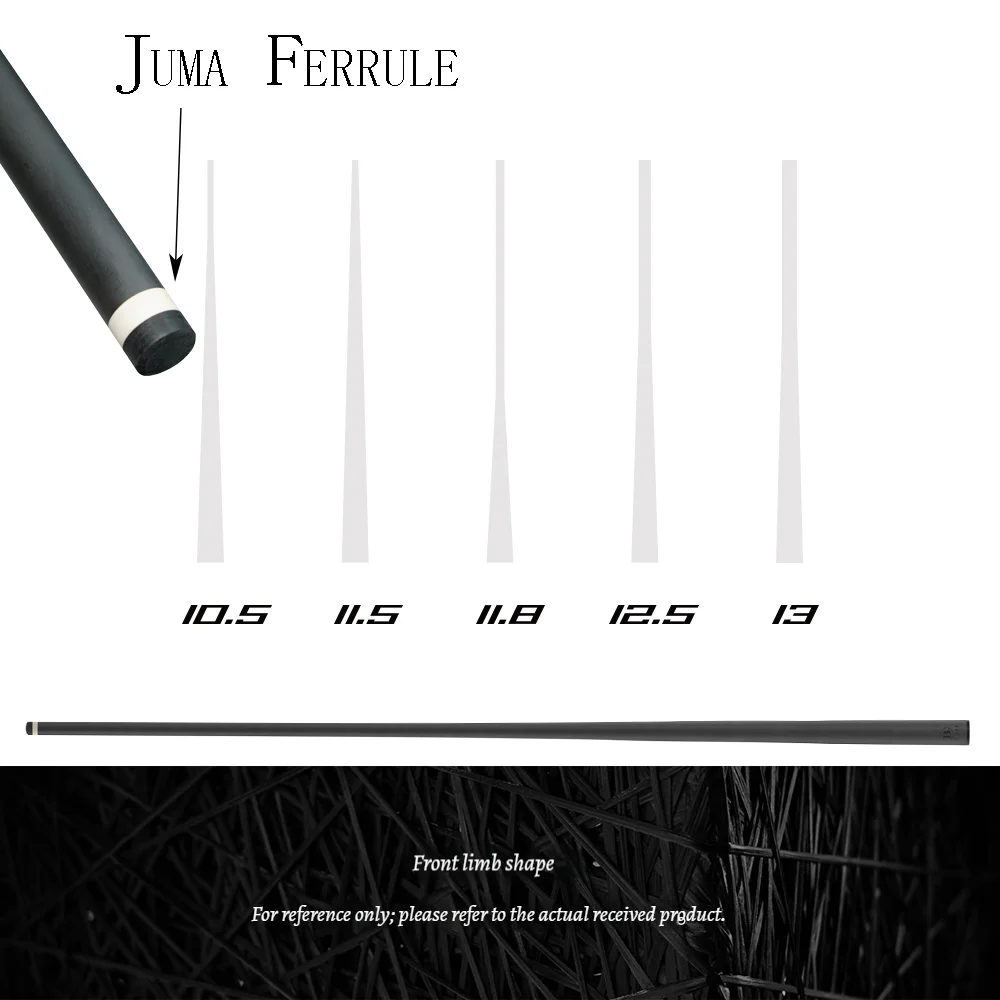 

Juma Ferrule Carton Fiber Shaft for Pool Cue No Logo 1/2" Diameter Custom Pool Stick Modification Part With silencing foam