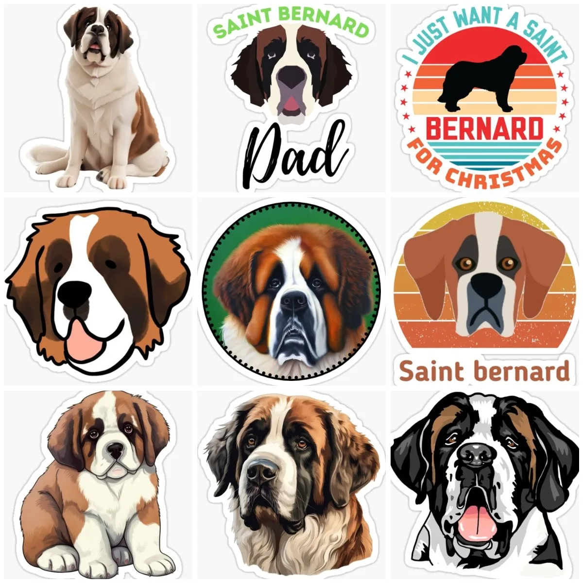 

Saint Bernard Dog Pets Creative Sticker Laptop Motorcycle Accessories Car Window Camper Wall Door Glass Helmet Doghouse Decal