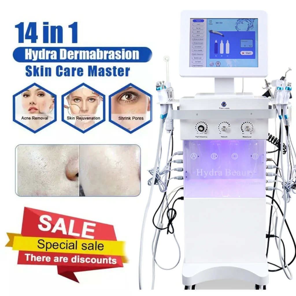 14/15 in 1 Hydra Piccola bolla Pulizia del viso Rafforzamento della pelle Rimozione dei punti neri Peeling dell'acqua Ringiovanimento della pelle Hydro Machine